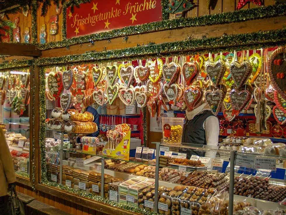 Variety of German Christmas market foods