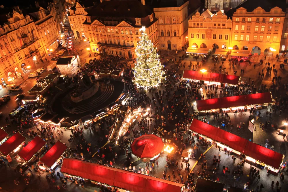 Historical German Christmas market scene
