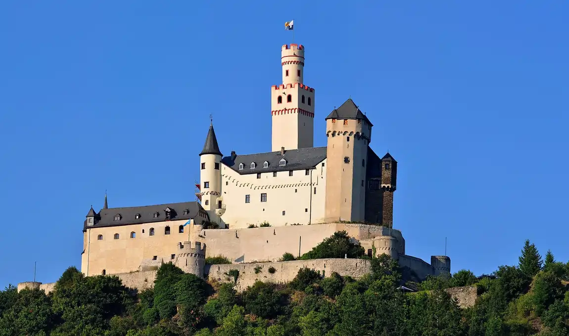Marksburg Castle Rhine Valley Germany unmodified medieval fortress