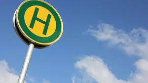 German bus stop Haltestelle with yellow H sign